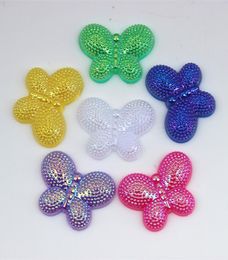 100pcs 25mm AB Butterfly shape Acrylic Rhinestones flat back Beads Rhinestones DIY Jewellery Garment Accessories ZZ5595340932
