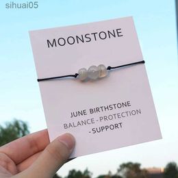 Beaded Moonstone Bracelet Moonstone Crystal June Birth Stone Bracelet Moonstone Jewelry Women Men June Birth Stone Birthday Gift YQ240226