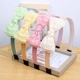 Hair Accessories Girls' Korean Small Fresh Floral Two-Layers Bow Tie Headband Sweet Children's Pressing Headbands