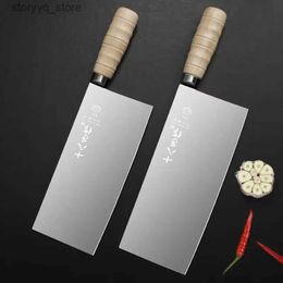 Kitchen Knives Shibazi Cleaver Knife Stainless Steel Kitchen Knives 8/9 Inch Sharp Slicing Chinese Chef Knife For Cutting Vegetables And Meat Q240226