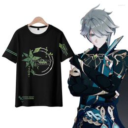 Men's Hoodies Anime Genshin Impact 3D Print Oversized T Shirt Summer O-neck Short Sleeve Funny Tshirt Graphic Tees Alhaitham Cosplay Costume