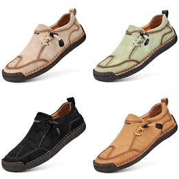 2024 men casual shoes leather black green brown beige mens trainers sports sneakers size 40-45 GAI