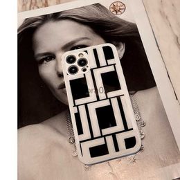 Cell Phone Cases Mobile Luxury Designer Silicone Textures Case Fashion white Letters Pattern Phonecase Cover Shell For IPhone 14 13 Pro Max 12 11 XR XS Top 240219