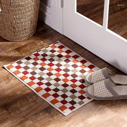 Carpets Non-Slip Plaid Carpet For Bedroom Kitchen Living Room Bathroom Cute Door Mat