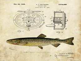 Vintage Pflueger Fishing Reel picture Paintings Art Film Print Silk Poster Home Wall Decor 60x90cm5283580