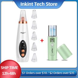 Devices Ckeyin 6 In 1 Electric Facial Blackhead Remover Vacuum Suction Pore Removal Deep Cleaning Face Cleanser+Nano Facial Sprayer 45
