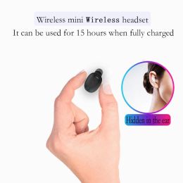 Earphones Single Ear Bluetooth Earphones Sports Wireless Business Headphones Headset Tiny Size Comfortable Wear Button Control InEar