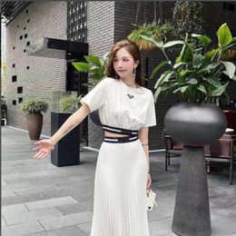 Two Piece Dress designer Women's Casual Suits triangle luxury woman jacket Coats For Women Sleeveless Jacket Cool Girls Streetwear set black and white dresses top