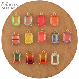 Necklaces Cordial Design 50pcs 10*18mm Jewellery Accessories/diy Making/crystal Pendant/rectangle Shape/jewelry Finding & Components