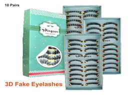 3D False Eyelashes 10 Pairs Natural Look Handmade Short Soft Reusable Eyelashes Natural Wispy Fluffy Lashes DHL 2189267