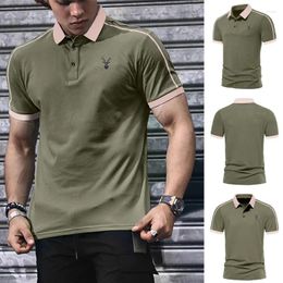 Men's Polos 2024 Summer Fashion Printed Polo Shirt Business Casual Outdoor Sports