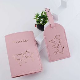 2 Pcs New Short Couple Passport Cover Letter Women Men Travel Wedding Passport Cover Luggage Tags Holder Travel Case Set