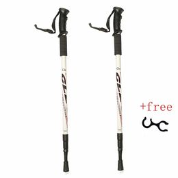 2Pcs/pair 135CM Aluminium Outdoor Hiking Anti Shock Walking Sticks Telescopic Trekking Climbing Poles Ultralight Walking Canes 240220