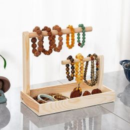 Necklaces Solid wood household Jewellery box storage bracelet rack table hanging necklace rack bracelet rack tray Jewellery display rack