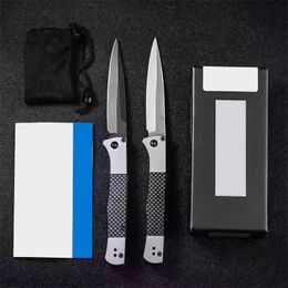 2 модели 4170BK BM4170 Нож AUTO Fact Knife 3,95 дюйма S90V Черный DLC Копьевидное лезвие Алюминиевые ручки со вставками из углеродного волокна Карманные ножи для охотничьего лагеря 4170 Инструменты EDC