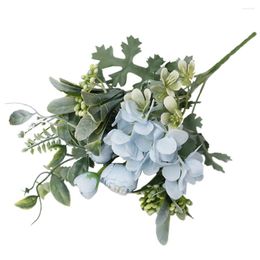 Decorative Flowers Simulation Fake 5 Stems Artificial Flower Silk Hydrangea Arrangement Po Props Wedding Party Bridal Bouquet Real Touch