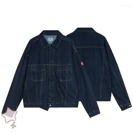 Men's Jackets CAVEMPT Vintage Wash Blue Denim Casual Loose Coat Men Women C.E Safari Style Pocket Jacket