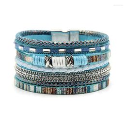 Charm Bracelets ZG Ladies Bracelet 2024 Jewellery Hand-woven Rope Bohemia Magnetic Buckle Selling Accessories Bangle Female