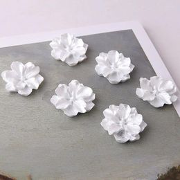 Dangle Earrings 10pcs Korean Elegant White Flower Petals Three-dimensional Resin Big For Women Vintage Diy Accessories