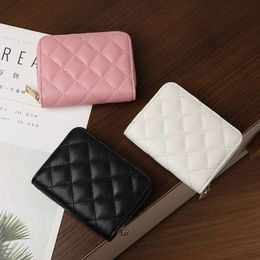 Women Short Wallets PU Leather Female Plaid Purses Leather Card Holder Wallet Student Small Zipper Woman Wallet Coin Purse