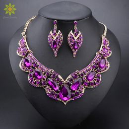 Vintage Statement Necklace Earrings Retro Indian Bridal Jewelry Set Womens Party Wedding Costume Accessories Gifts for Women 240220