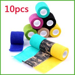 accesories Wholesale 10pcs Black Tape Tattoo Handle Bandage Antislip Athletic Nonwoven Waterproof Disposable Selfadhesive Elastic Bandage