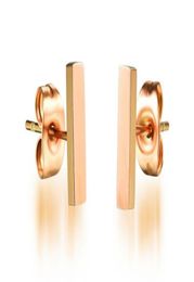 Europe and the United States titanium steel earrings earrings fashion temperament rose gold bar simple earrings women accessories9300400