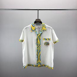 디자이너 남자 캐주얼 셔츠 봄과 슬림 한 가을 가을 고품질 비즈니스 클래식 자수 패션 짧은 슬리브 셔츠 m-3xl 06