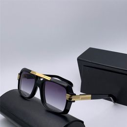 Vintage Men 663 Black Gold Retro Pilot Sunglasses Grey Gradient Lenses Mens Sunglasses Shades UV400 with box273B