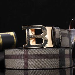 Belts Mens Automatic Buckle Belt Letter B Plaid Business Casual Pants Belt 6 Colours Designer Brand Jeans Waistband Gift 240226