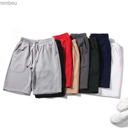 Men's Shorts Sports Shorts Relaxed Fit Bottoms Stretchy Elastic Waist Knee Length Pants Men Shorts for Fitness 240226