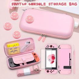 Bags Pink Travel Carrying Case Kit for Nintendo Switch Accessories Hard Portable Protective Bundle WaterProof Shel & Glass Screen