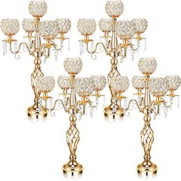 75cm /100cm)5 Arm Crystal Candelabra Centrepieces for Tables Crystal Candle Holders Bowl Candelabra Table Centrepieces Decor 72