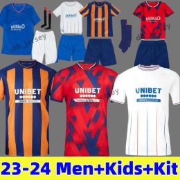 23 24 Glasgow Rangers Soccer Jerseys 2023 2024 Home blue Sakala KENT TAVERNIER MORELOS COLAK Hogan Football Jerseys men Kids Kit fans player version camiseta de