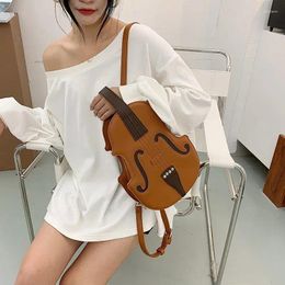 School Bags Personalized Violin Style Bag For Women's INS Backpack Crossbody Versatile Fashion Korean Edition Network Red One Shoulder