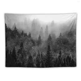 Tapestries Misty Alpine Forest Tapestry Decorative Wall Aesthetic Room Decor Bathroom Luxury Living Decoration