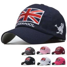 Ball Caps New Mens Baseball Hat Embroidered British Flag Brand Snapback Womens Baseball Hat Cotton Dad Hat Gorra Hombre Truck Hat J240226