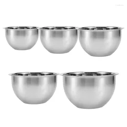 Bowls BEAU-5Pcs Stainless Steel Set Capacity Nesting Mixing Bowl Kitchen Cooking Salad Vegetable Storage Container