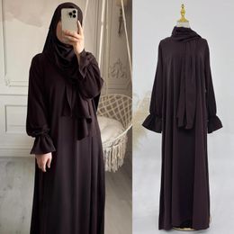 Ethnic Clothing Abaya Modest Casual Women Muslim Long Maxi Dress Eid Djellaba Kaftan Islamic Ramadan Dubai Arab Robe Femme Caftan Jalabiya