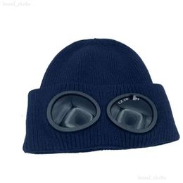 Cp Comapny Caps Men's Luxury Designer Bonnet Cp Ribbed Knit Lens Hats Women's Extra Wool Goggle Beanie Official Website Version Cp Hat 736