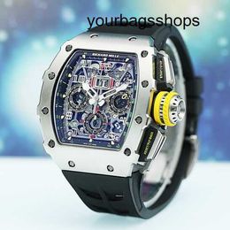 RM Wrist Watch Automatic Watch Richardmil Wristwatch Rm11-03 Automatic Mechanical Watch Hollow Out Clock Swiss World Famous Rm1103 Titanium Metal Wine Chronograph