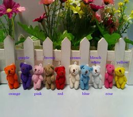 100pcslot Whole 35cm Mini joint bear teddy bear plush Stuffed Toy 10 colors to choose7638556