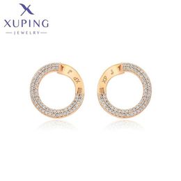 Stud Xuping Jewellery Fashion C5a I Charm Simple Gold Colour Earrings for Women Girl Party Copper Alloy Equity Gift X000463287 J240226