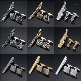 Novelty High Quality Cuff links necktie clip for tie pin for men's gift Hand tie bars cufflinks clip set Jewelry1242j