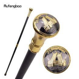 Golden Stpetersburg Dvortsoviy Bridge Totem Walking Cane Fashion Walking Stick Gentleman Crosier Knob Walking Stick 93cm