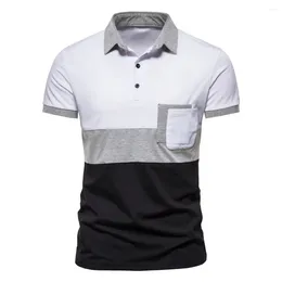 Men's Polos Polo Men Shirt Fashion Color Matching Short Sleeve T-Shirt Clothing Summer Casual Tops