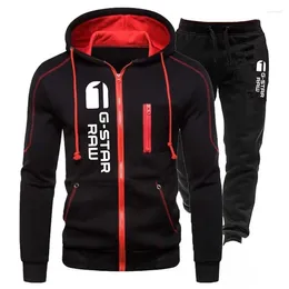 Men's Tracksuits Tracksuit Casual Jogging Suit Outdoor Set Zipper Hoodies Black Sweatpant 2pcs 2024 Spring Fashion Streetwear S-4XL