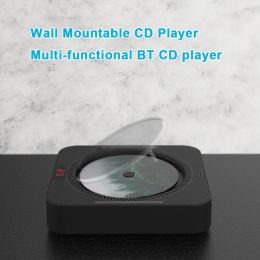 Speakers Portable CD Player Wall Mountable CD Music Player Bluetooth Remote Control FM Radio HiFi Speaker with USB 3.5mm LED Screen
