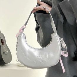2024 New Short Shoulder Bag Women Underarm Bag Female Fashionable Versatile PU Leather Handbag Sweet Cool Party Crescent Bag 1PC