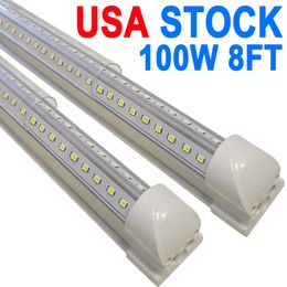 25Pack LED T8 Shop Light, 8FT 100W 6500K Daylight White Linkable LED Integrated Tube Light LED Bar Lights Corded Electric Garage,Workshop,Workbench crestech